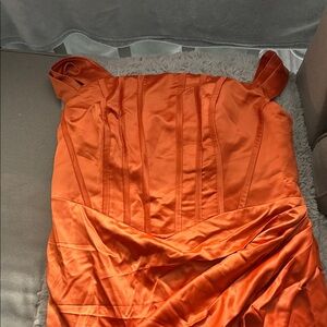 Vibrant Strapless Orange Dress